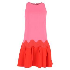 Lela Rose Colorblock Mini Dress in Pink Polyester